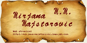 Mirjana Majstorović vizit kartica